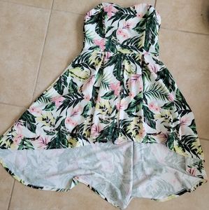 White Floral High Low Romper